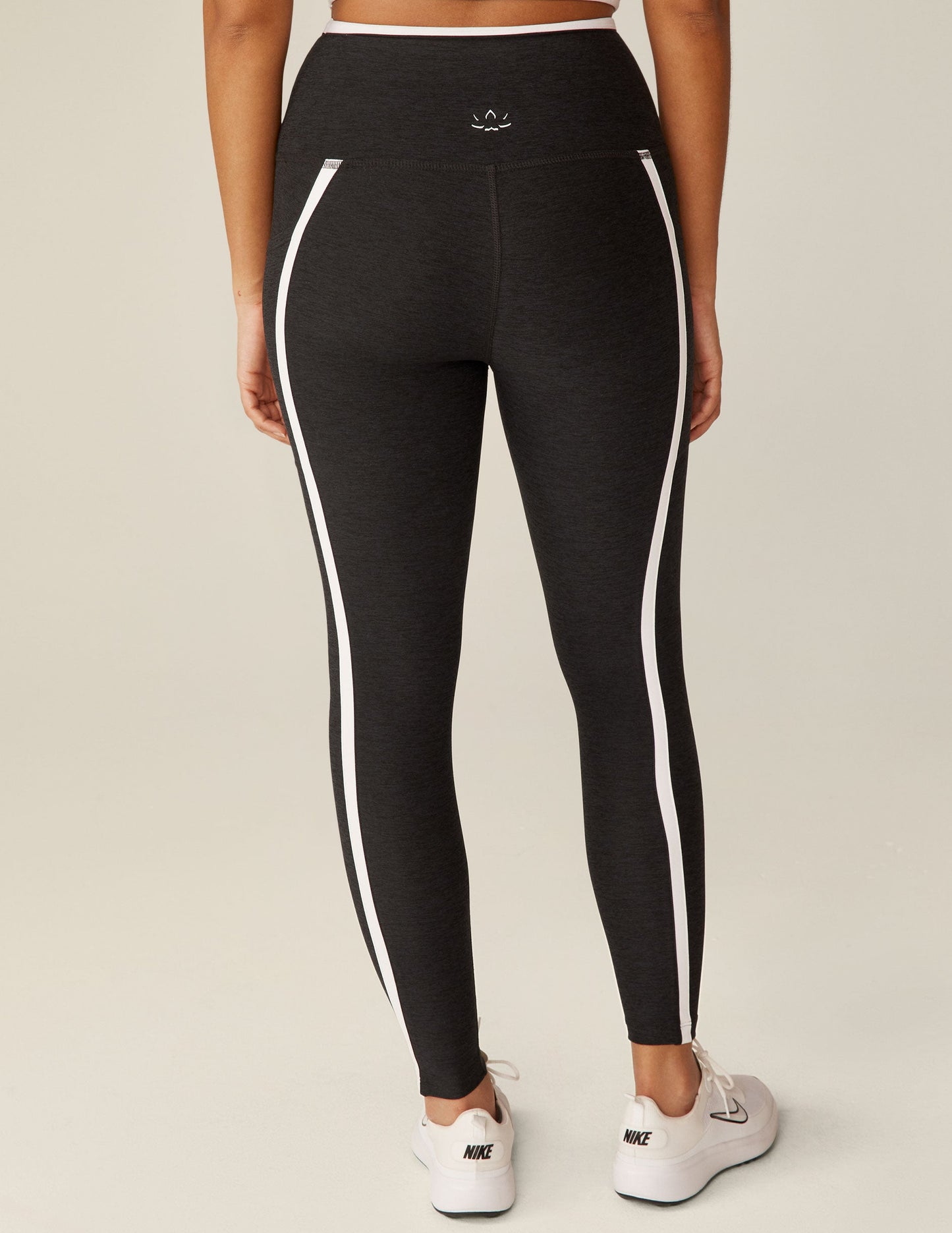 Spacedye High Waisted Midi Leggings with Pockets, Stylish Contrast Trim