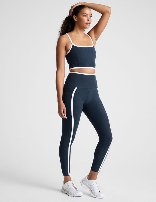 Spacedye High-Waisted Midi Leggings: Pockets, Contrast Trim, Ultimate Comfort Fit