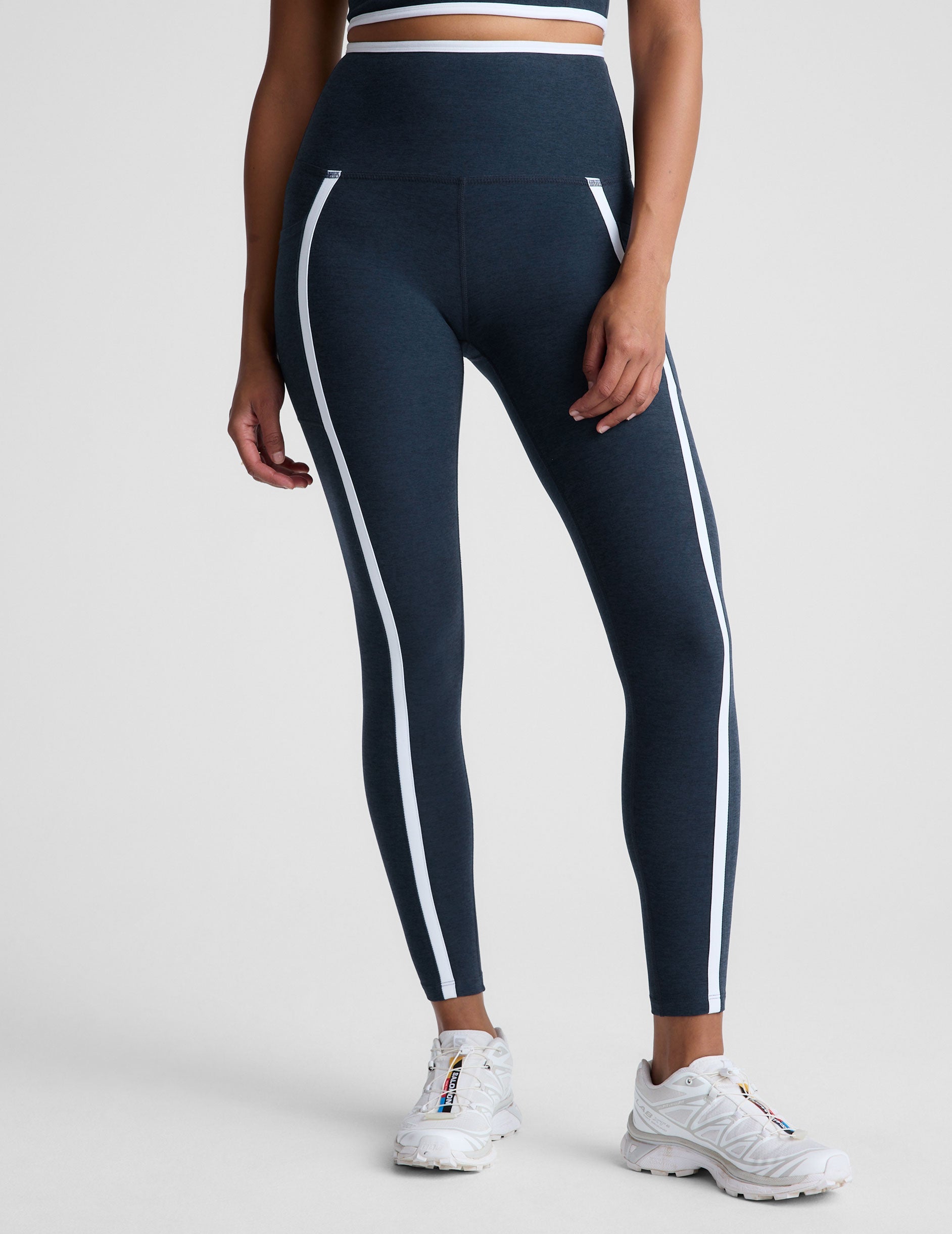 Spacedye High-Waisted Midi Leggings: Pockets, Contrast Trim, Ultimate Comfort Fit