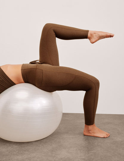 Spacedye High-Waisted Midi Legging: Pocketed Active Comfort with Drawstring