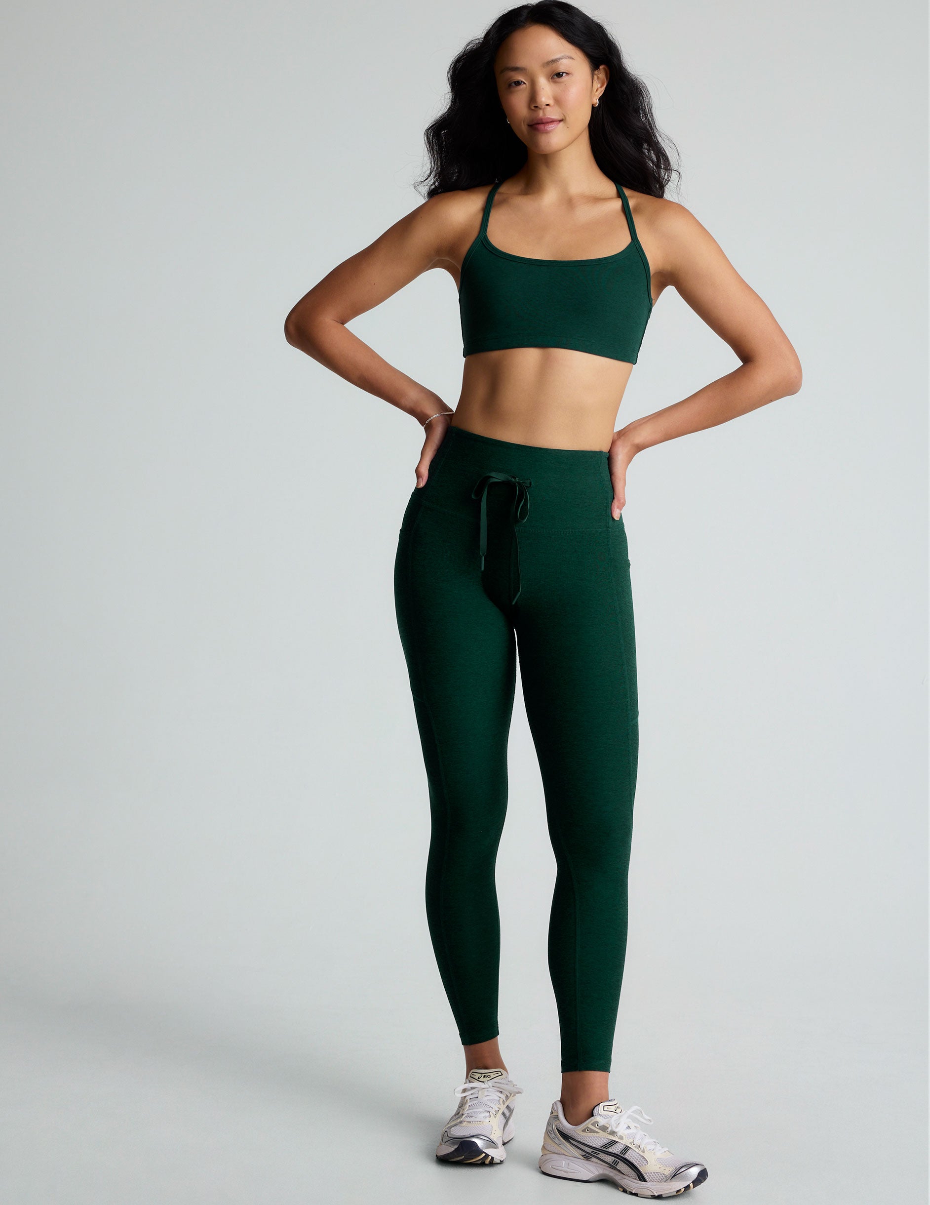 Spacedye Go Pocket Midi Legging: High-Waist, Drawstring, Side Pockets, Activewear