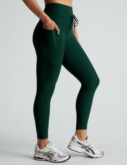 Spacedye Go Pocket Midi Legging: High-Waist, Drawstring, Side Pockets, Activewear