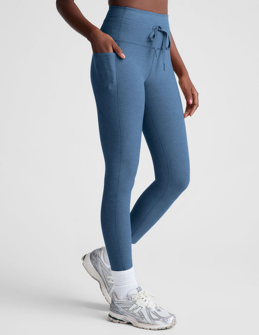 High-Waisted Spacedye Go Midi Leggings with Pockets & Drawstring Waistband