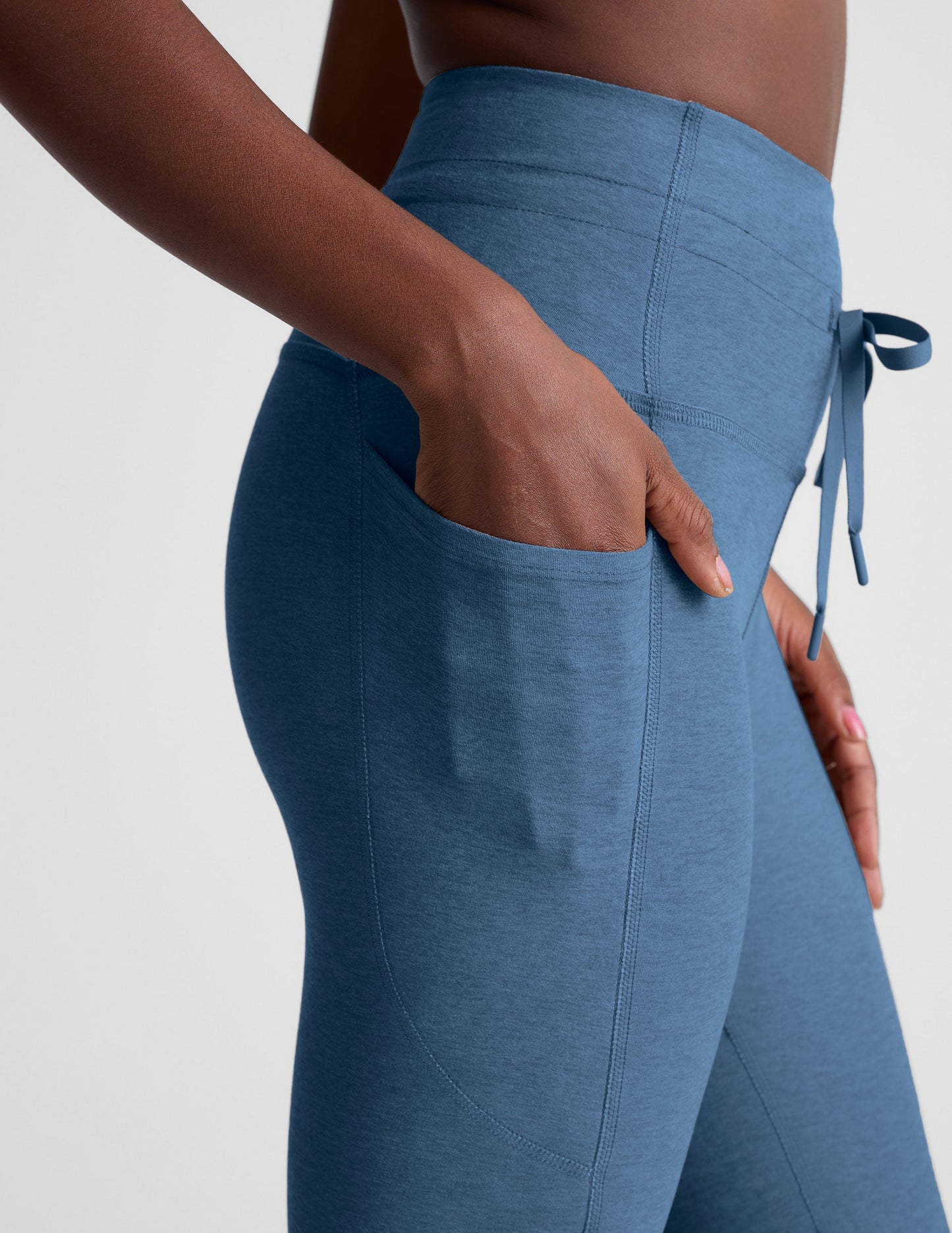 High-Waisted Spacedye Go Midi Leggings with Pockets & Drawstring Waistband