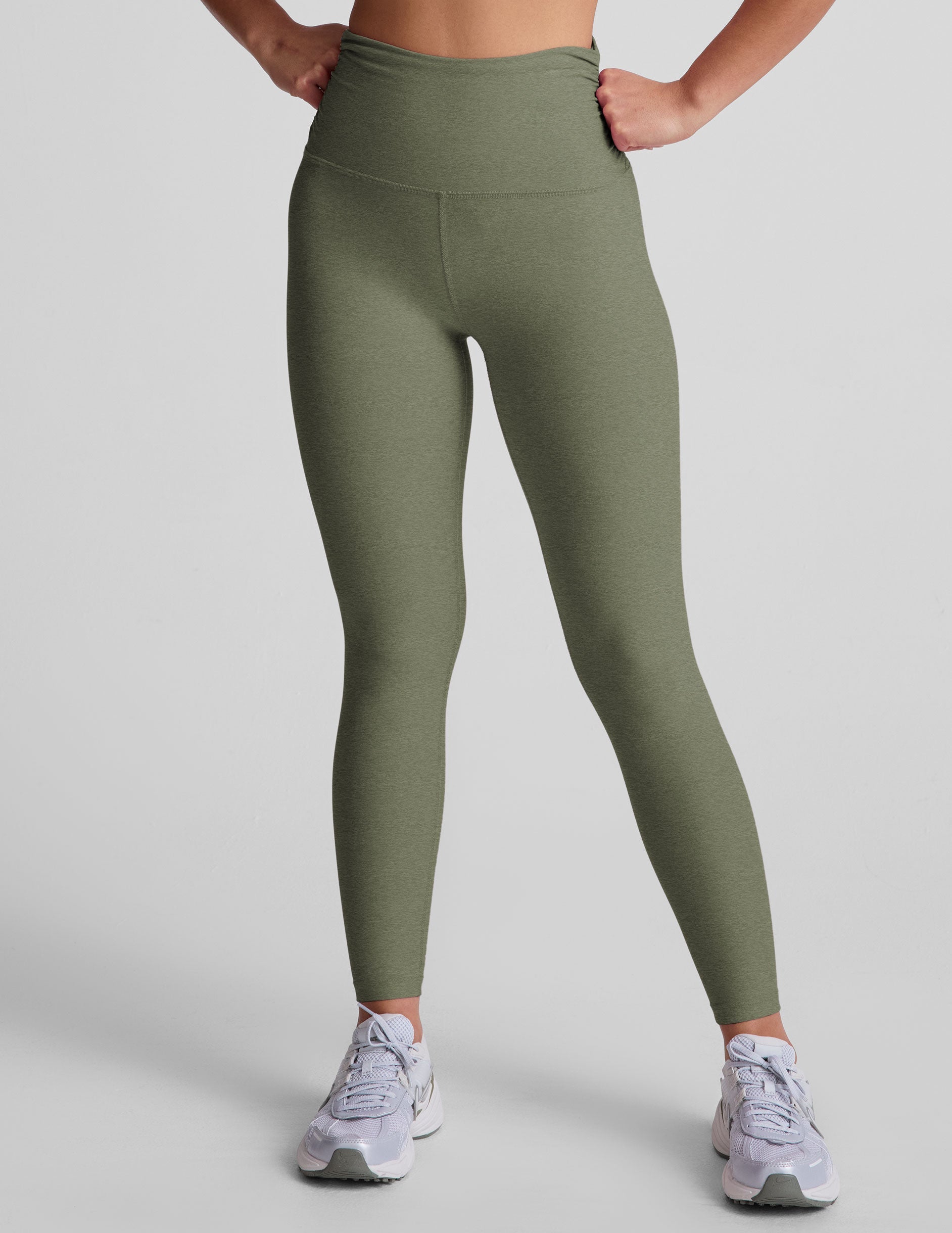 Beyond Yoga Spacedye Shirred Midi Barre Leggings - Super Soft & Flexible