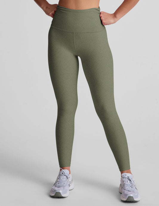 Beyond Yoga Spacedye Shirred Midi Barre Leggings - Super Soft & Flexible