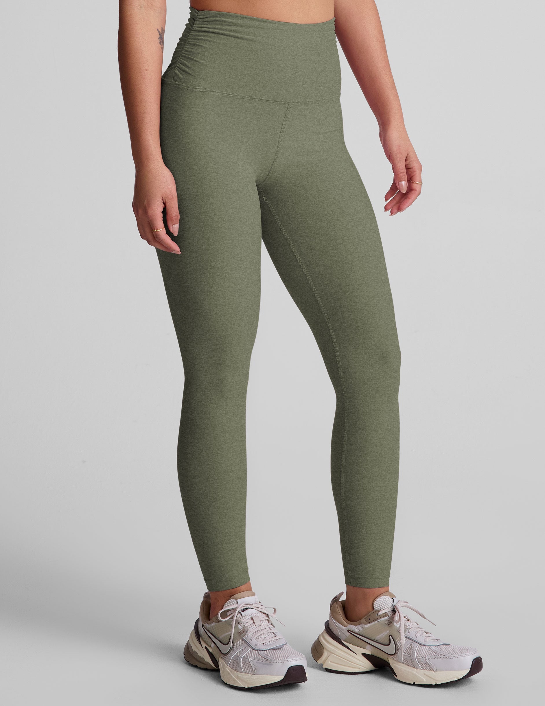 Beyond Yoga Spacedye Shirred Midi Barre Leggings - Super Soft & Flexible