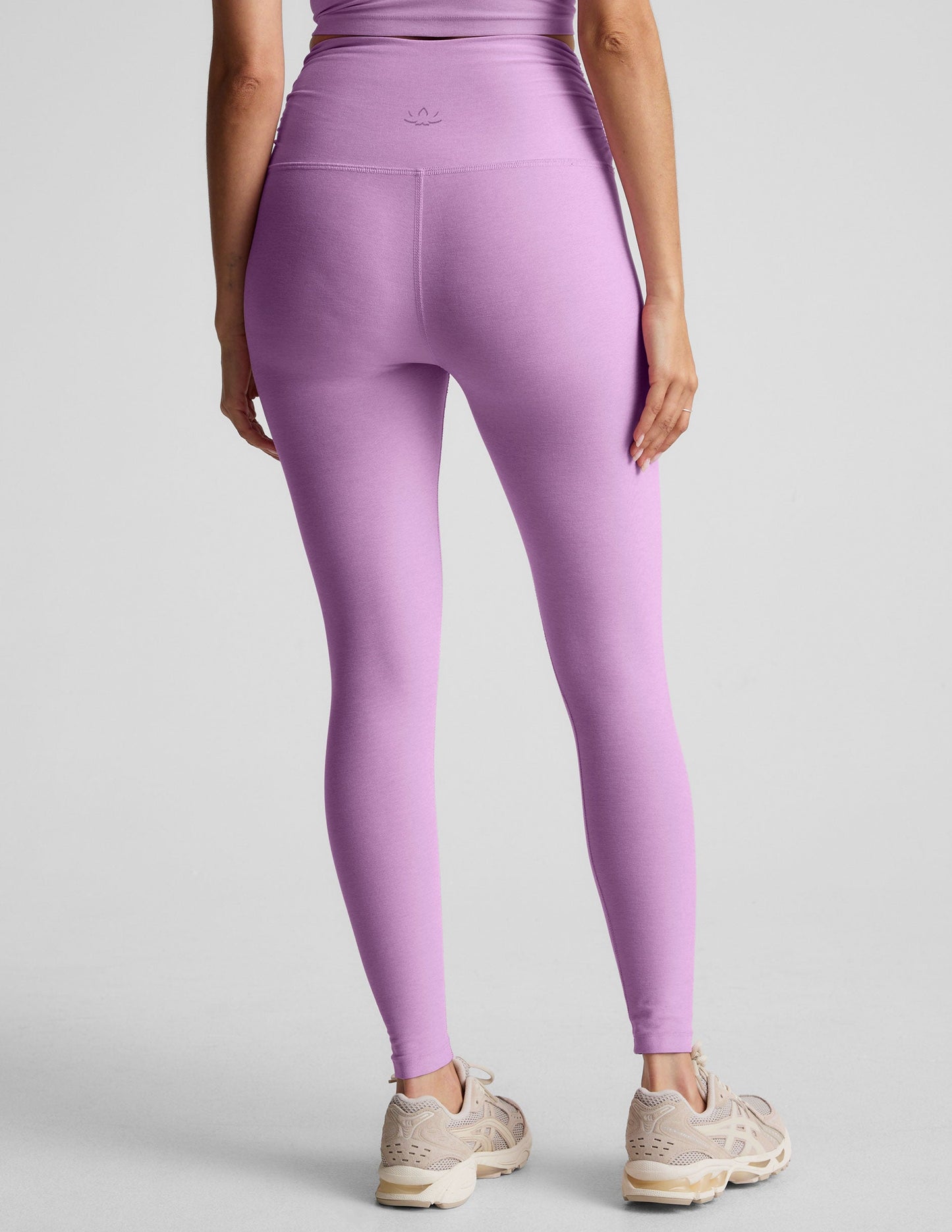 Soft Spacedye Shirred Barre Midi Leggings - Lilac Petal Heather