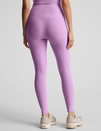 Soft Spacedye Shirred Barre Midi Leggings - Lilac Petal Heather