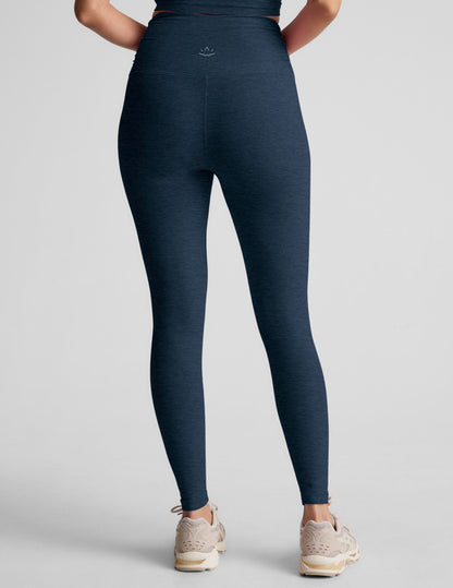 Spacedye Shirred Barre Leggings for Women - High-Waisted, Midi, Flexible