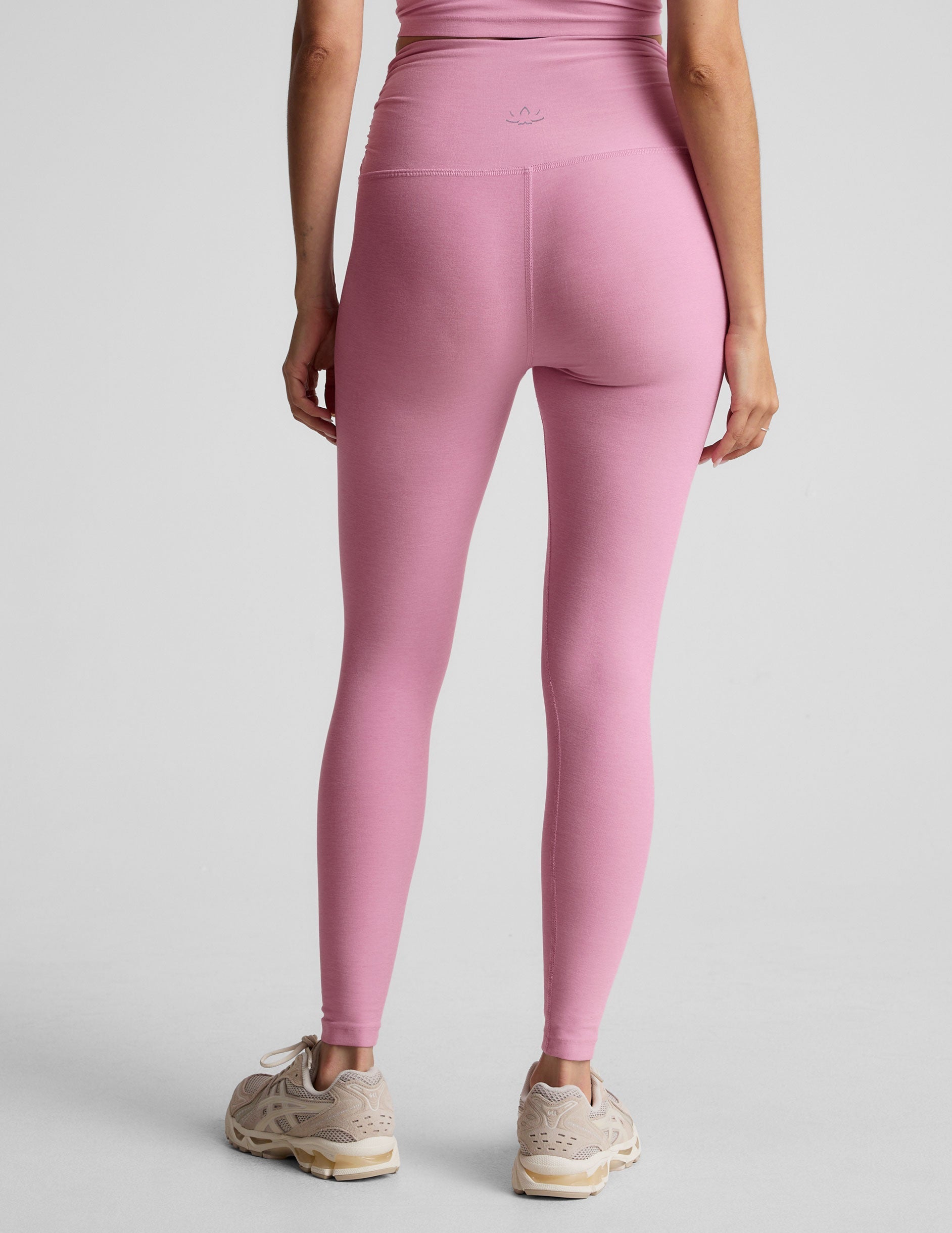 Ultra-Soft Spacedye High-Waisted Midi Shirred Legging for Barre Yoga