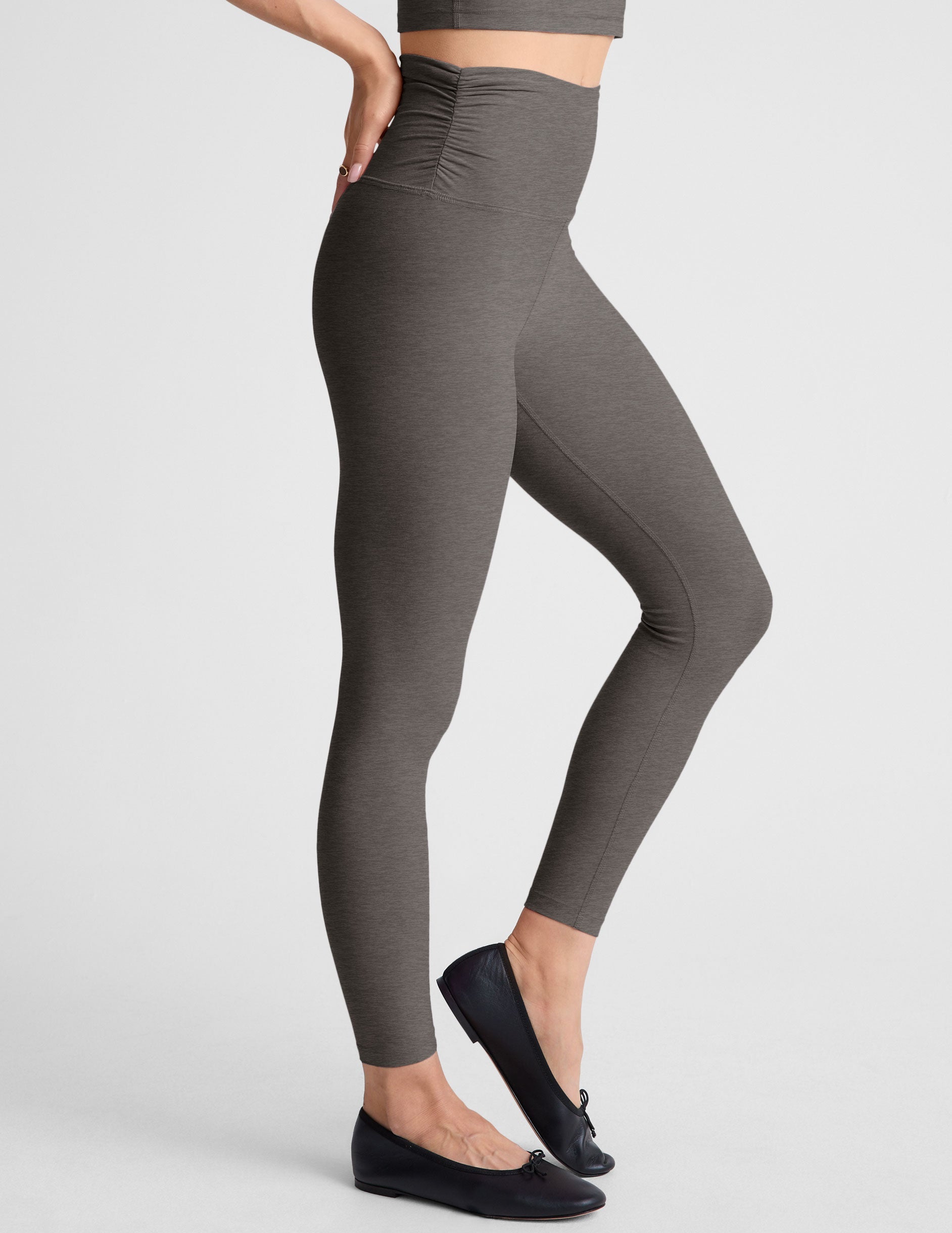 Spacedye Barre Shirred Leggings: High-Waisted, Midi-Length, Ultimate Comfort & Style
