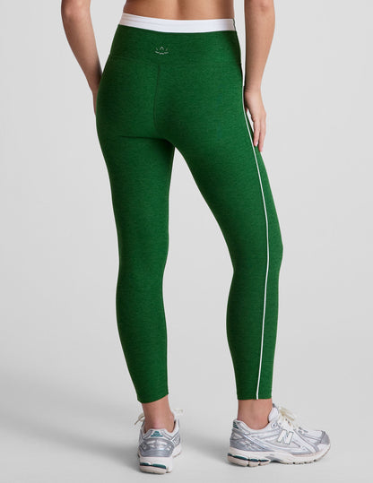 Beyond Yoga Spacedye Trophy High-Waisted Midi Legging: Green Activewear with Piping