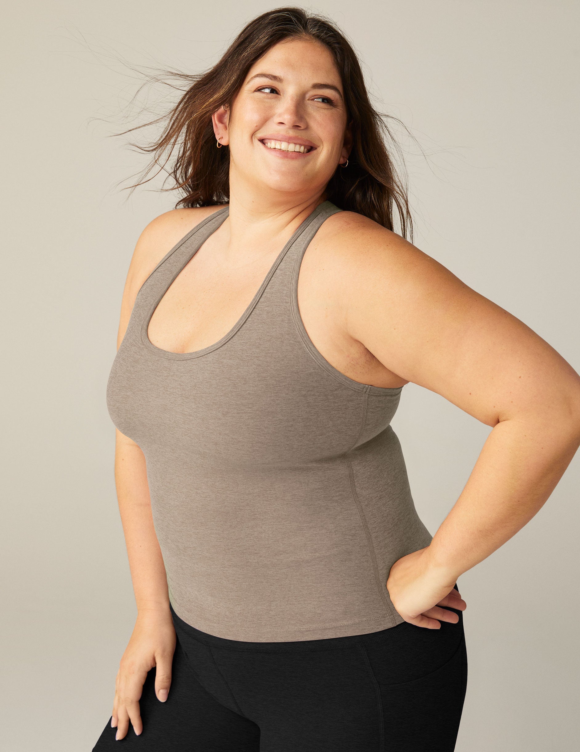 Spacedye Step Up Racerback Tank: Ultra-Soft Activewear with Built-in Bra