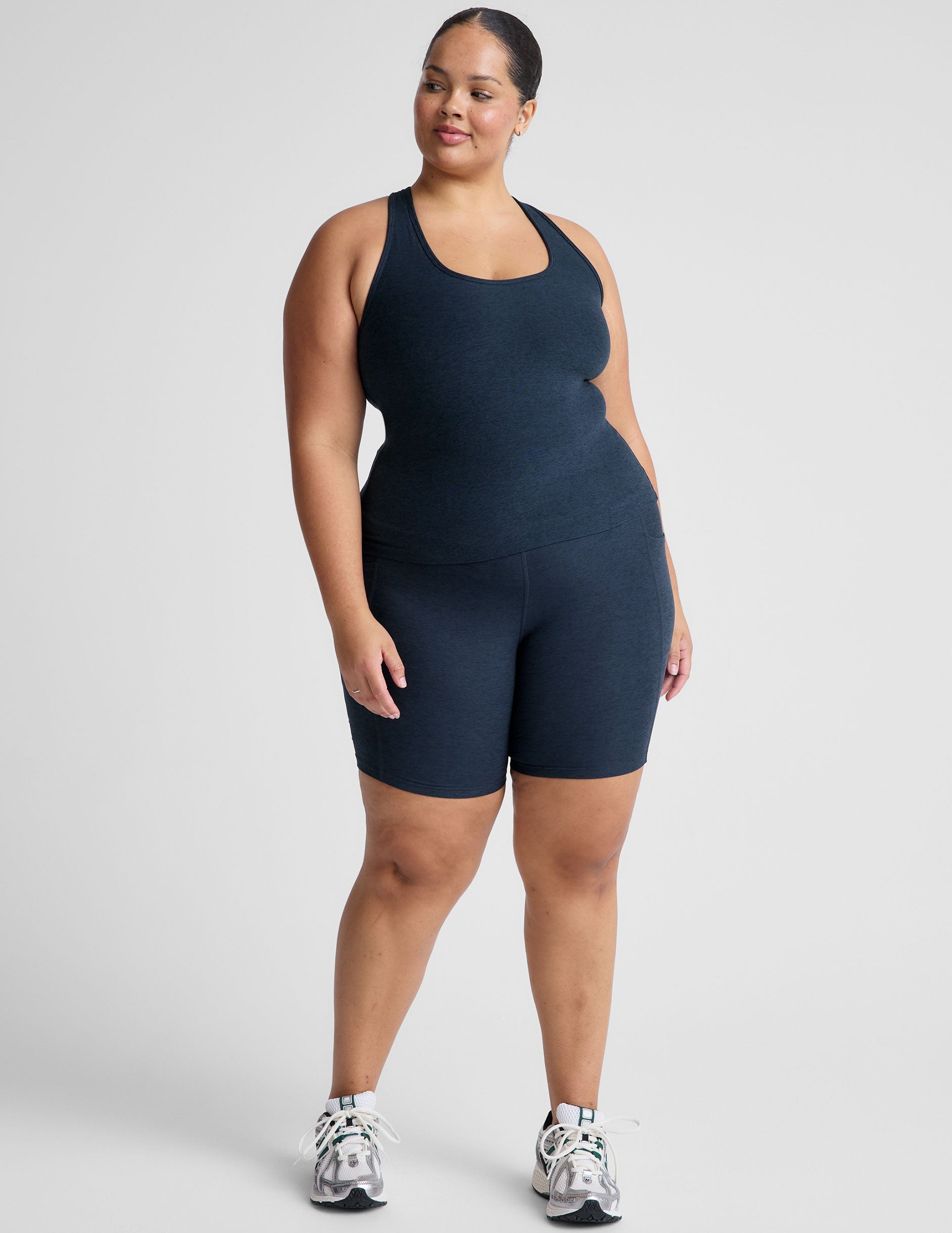 Plus Size Spacedye Racerback Tank Top: Built-In Bra, Ultimate Comfort