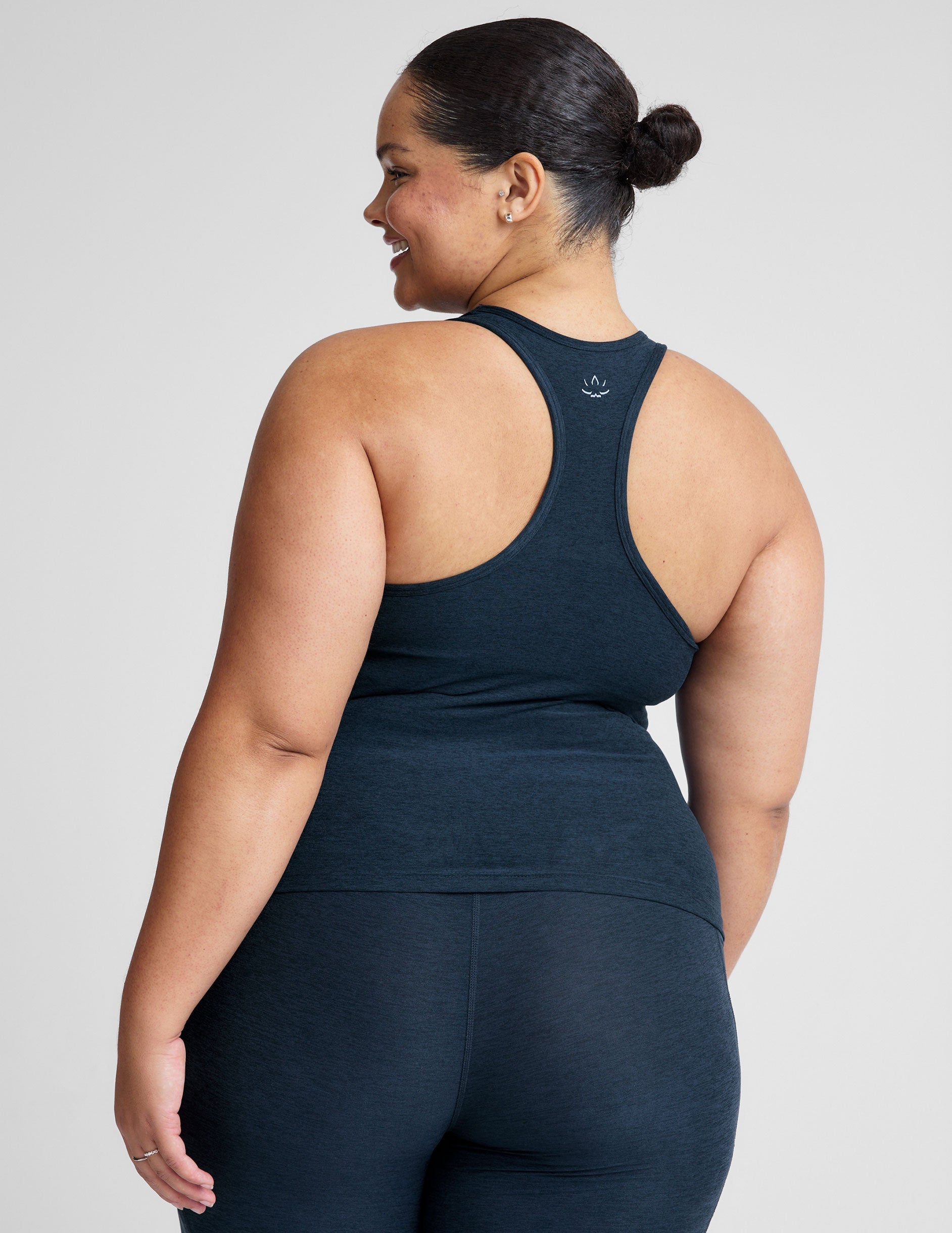 Plus Size Spacedye Racerback Tank Top: Built-In Bra, Ultimate Comfort