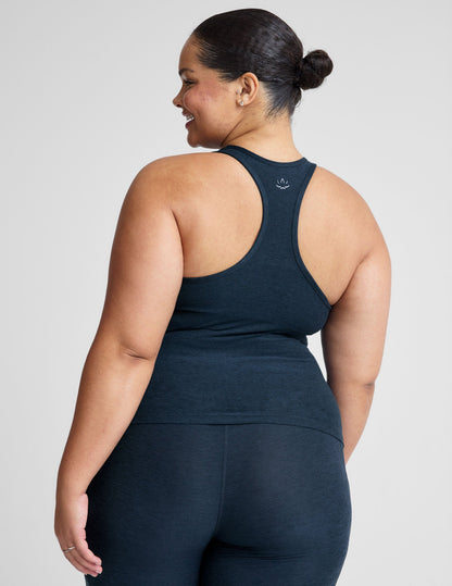 Plus Size Spacedye Racerback Tank Top: Built-In Bra, Ultimate Comfort