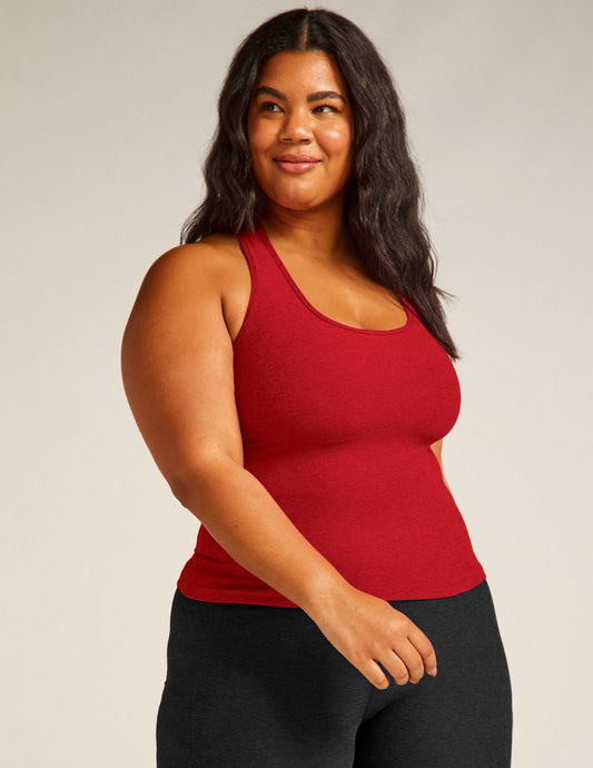 Ultra-Soft Spacedye Racerback Tank Top with Built-in Shelf Bra