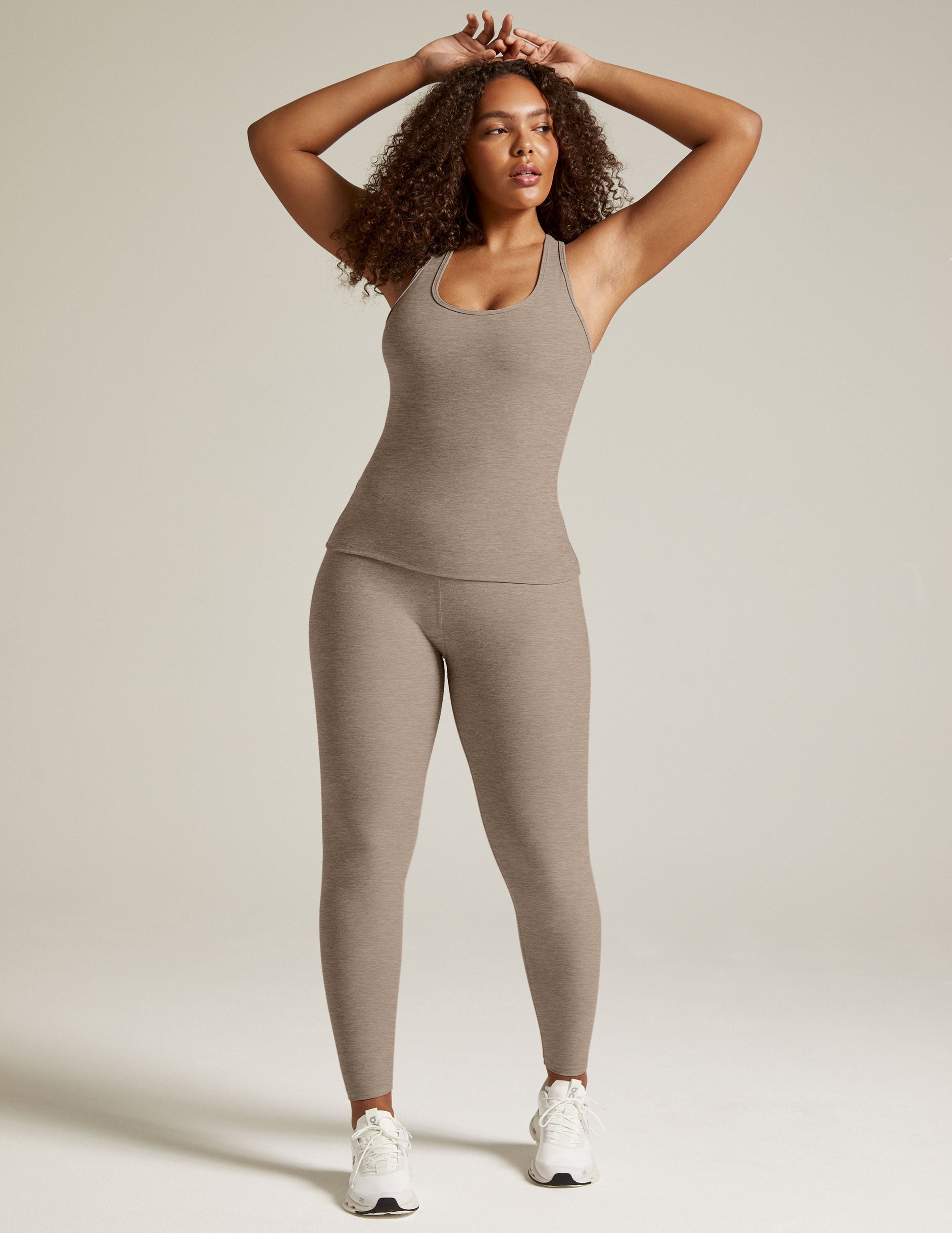 Spacedye Step Up Racerback Tank: Ultra-Soft Activewear with Built-in Bra