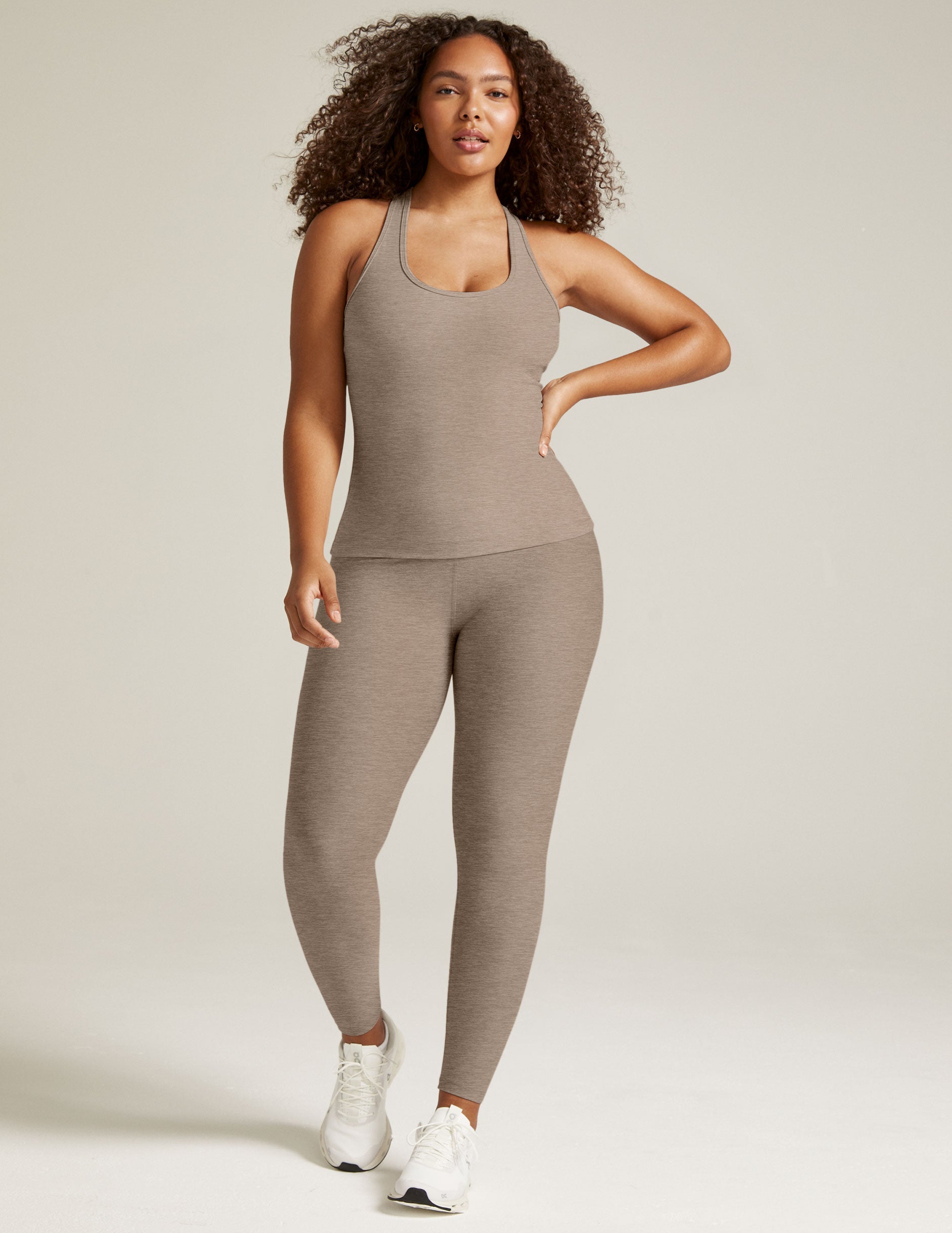 Spacedye Step Up Racerback Tank: Ultra-Soft Activewear with Built-in Bra