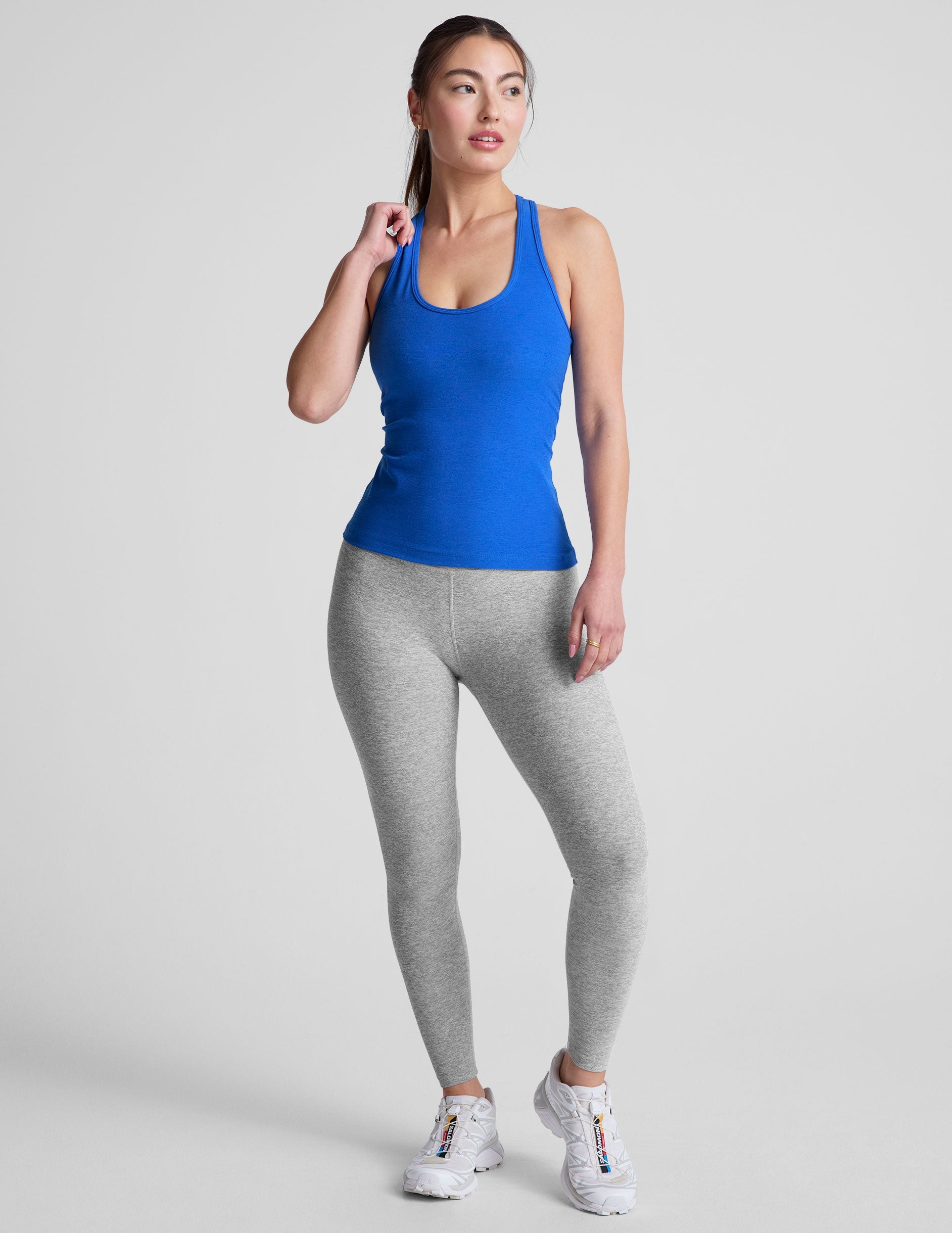 Buttery Soft Spacedye Racerback Tank Top with Built-in Shelf Bra