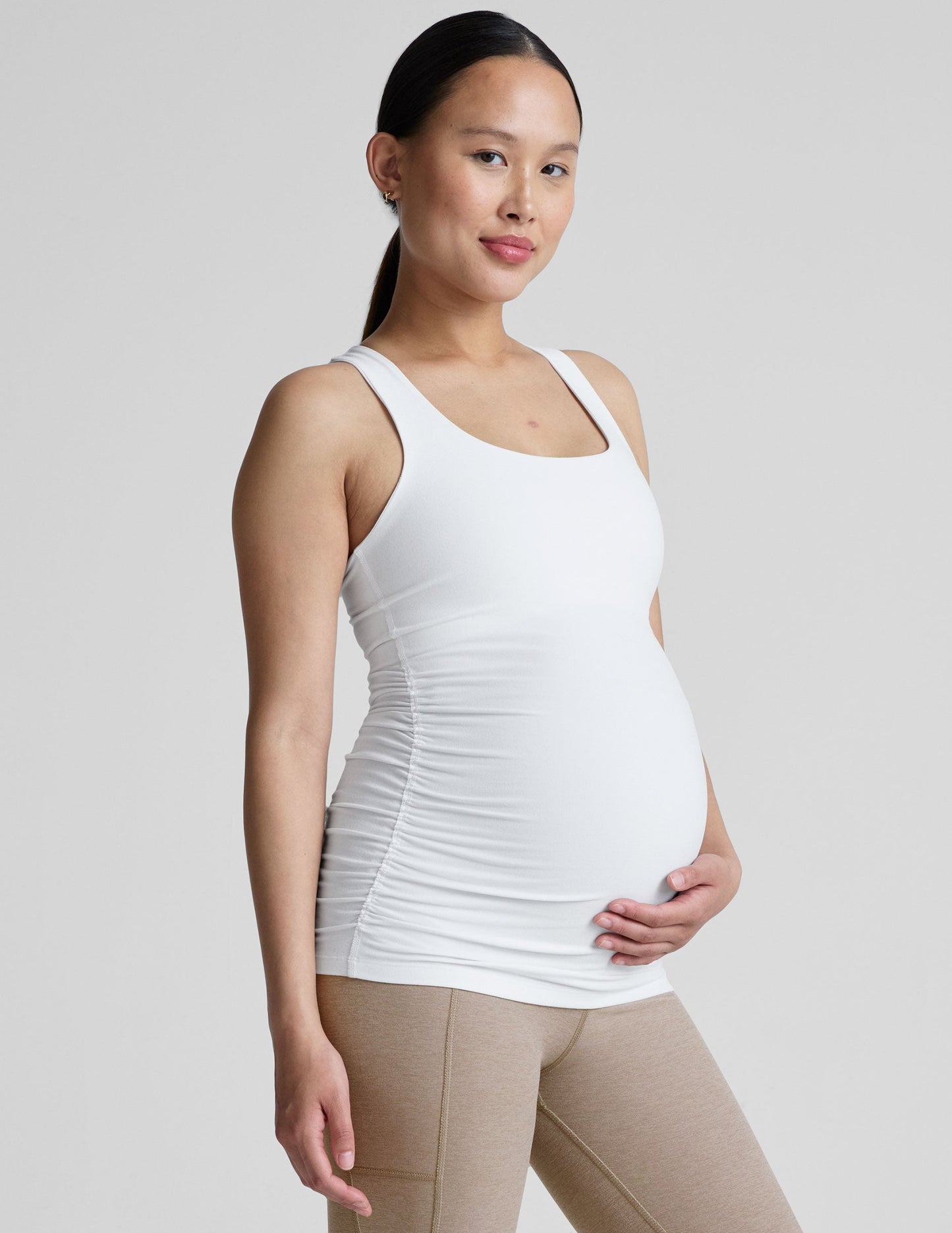 Soft Spacedye Maternity Tank Top: Built-in Bra, Comfortable Pregnancy & Postpartum Support