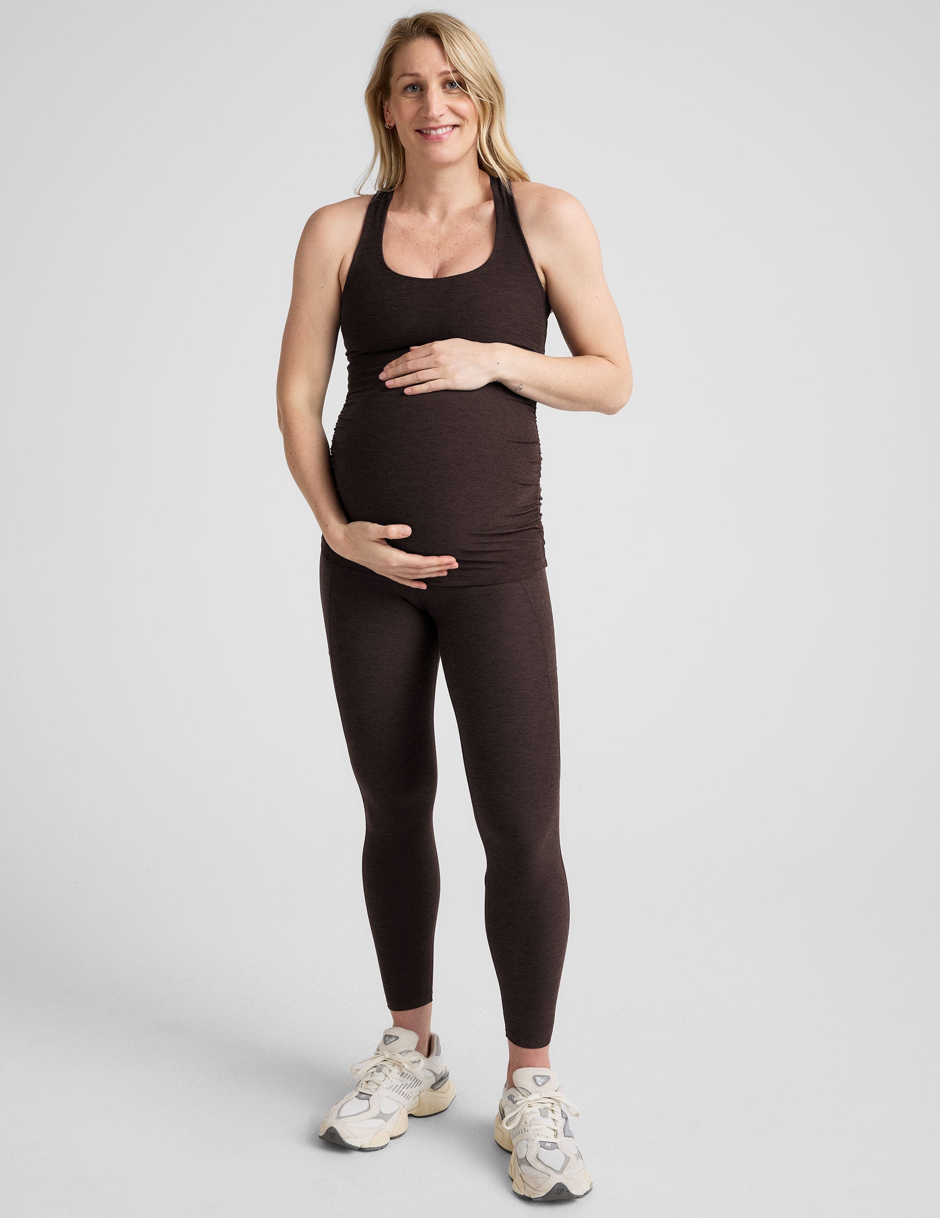 Ultimate Spacedye Maternity Racerback Tank with Built-in Bra for Pregnancy Comfort