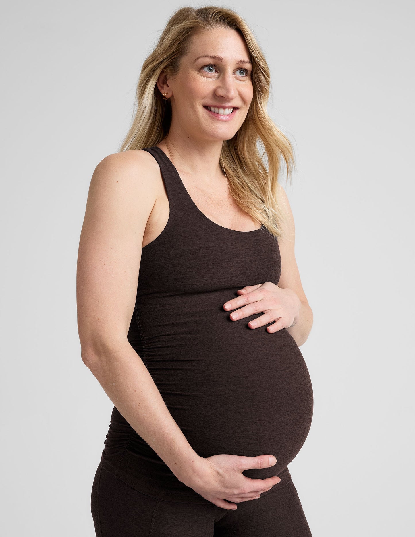 Ultimate Spacedye Maternity Racerback Tank with Built-in Bra for Pregnancy Comfort