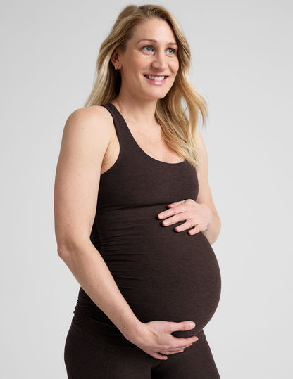 Ultimate Spacedye Maternity Racerback Tank with Built-in Bra for Pregnancy Comfort