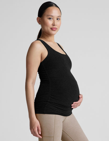 Soft Spacedye Maternity Tank Top – Supportive, Flexible, Stylish, Black Essential