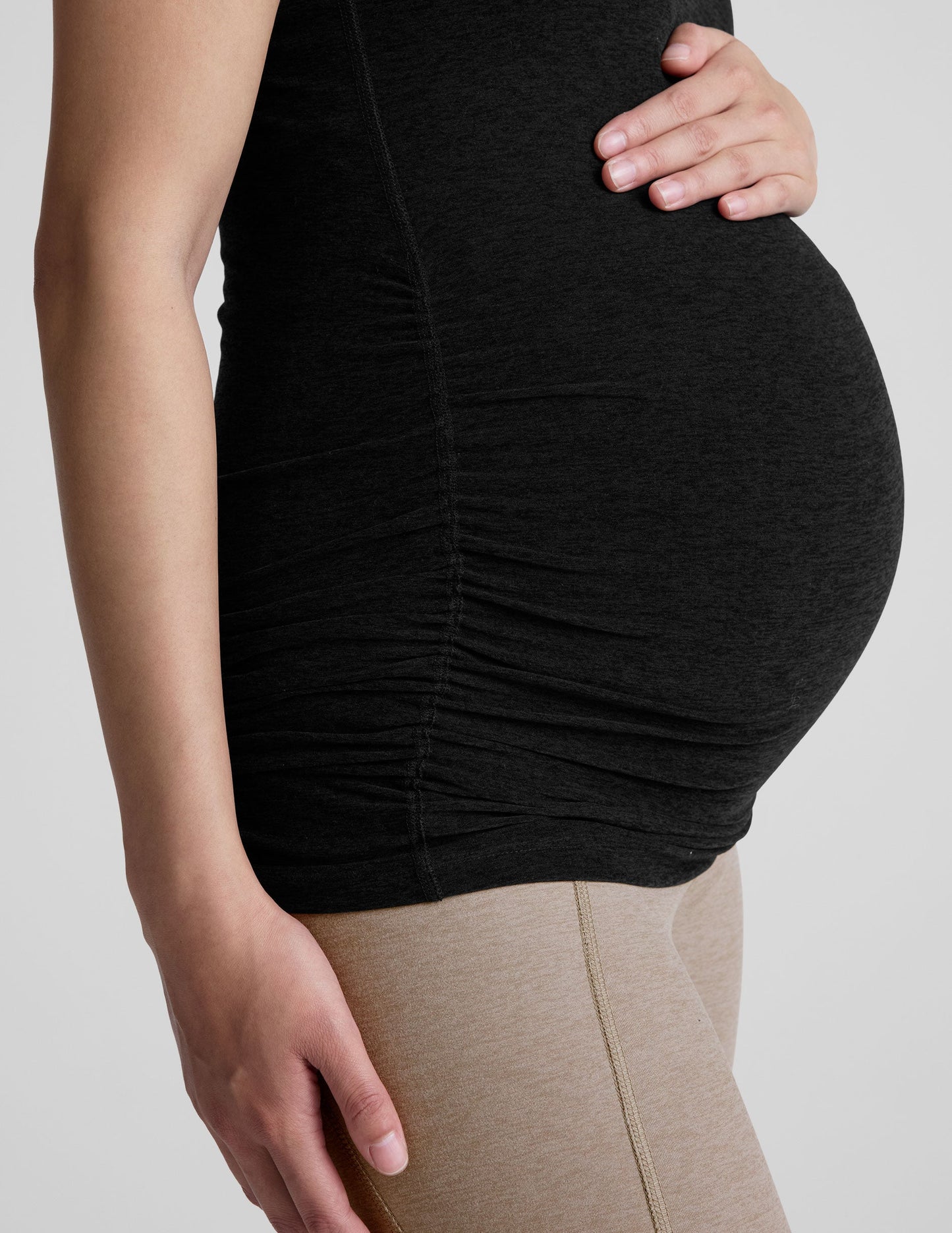 Soft Spacedye Maternity Tank Top – Supportive, Flexible, Stylish, Black Essential
