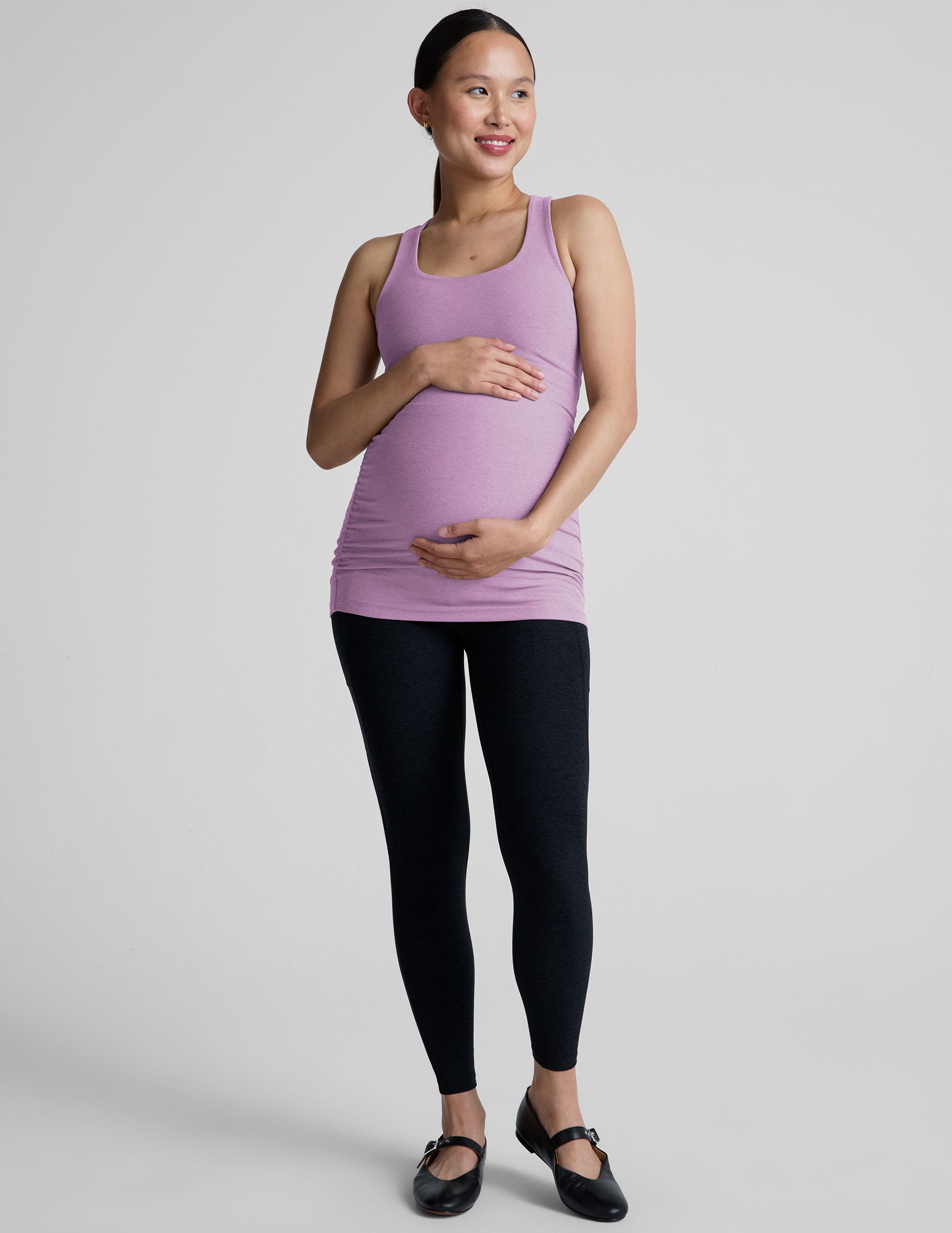 Ultra-Soft Spacedye Maternity Tank with Built-in Bra for Comfort & Support