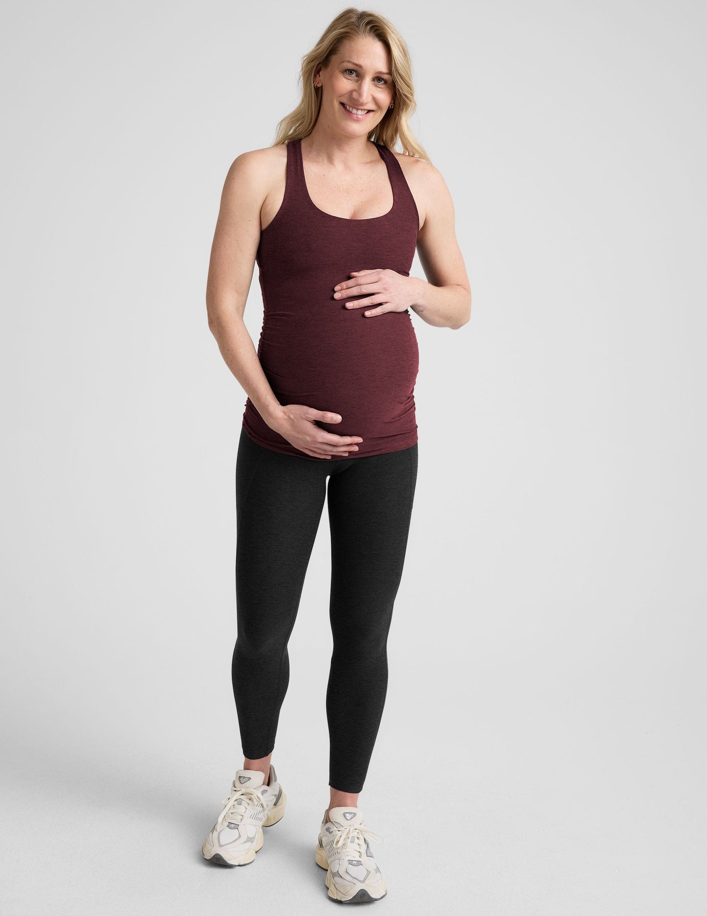Ultra-Soft Spacedye Maternity Tank Top with Built-In Bra Support
