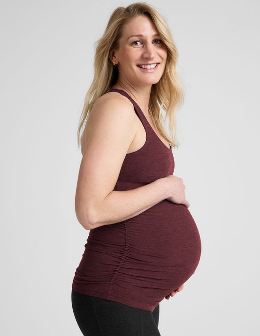 Ultra-Soft Spacedye Maternity Tank Top with Built-In Bra Support