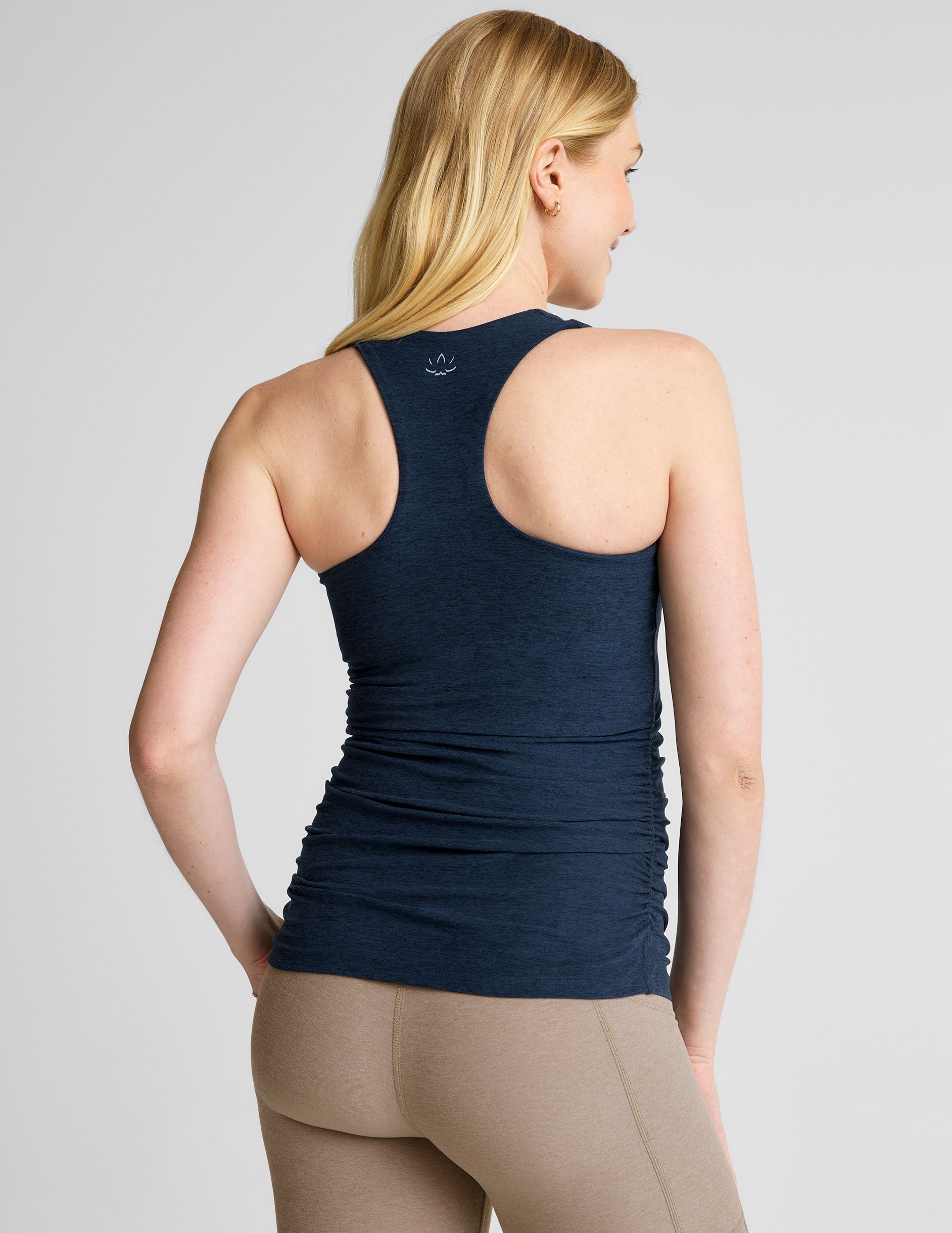 Spacedye Maternity Tank Top: Built-in Bra, Racerback, Shirred Sides, Active Comfort