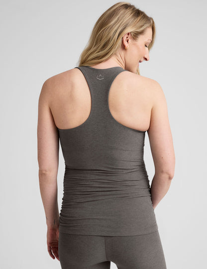 Spacedye Maternity Tank Top: Built-in Bra, Racerback, Shirred Sides Comfort