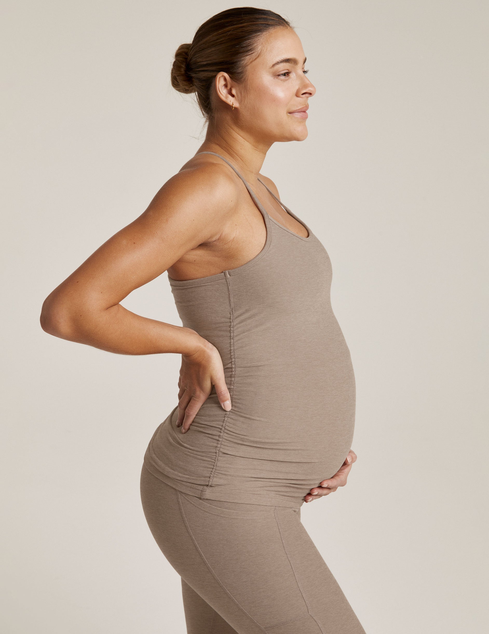 Ultra-Soft Spacedye Maternity Racerback Tank with Built-in Bra and UPF 50+
