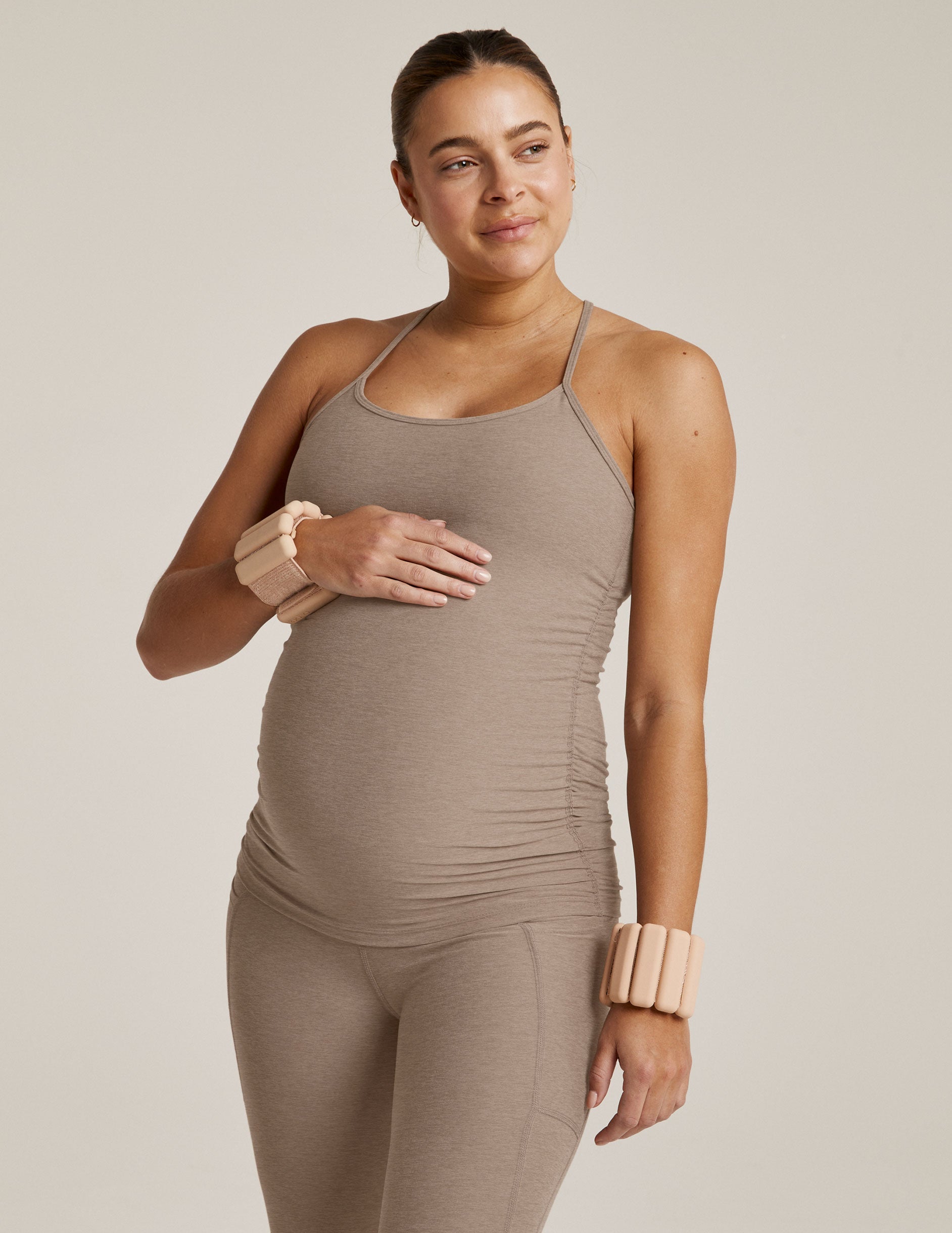 Ultra-Soft Spacedye Maternity Racerback Tank with Built-in Bra and UPF 50+