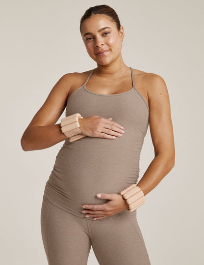 Ultra-Soft Spacedye Maternity Racerback Tank with Built-in Bra and UPF 50+