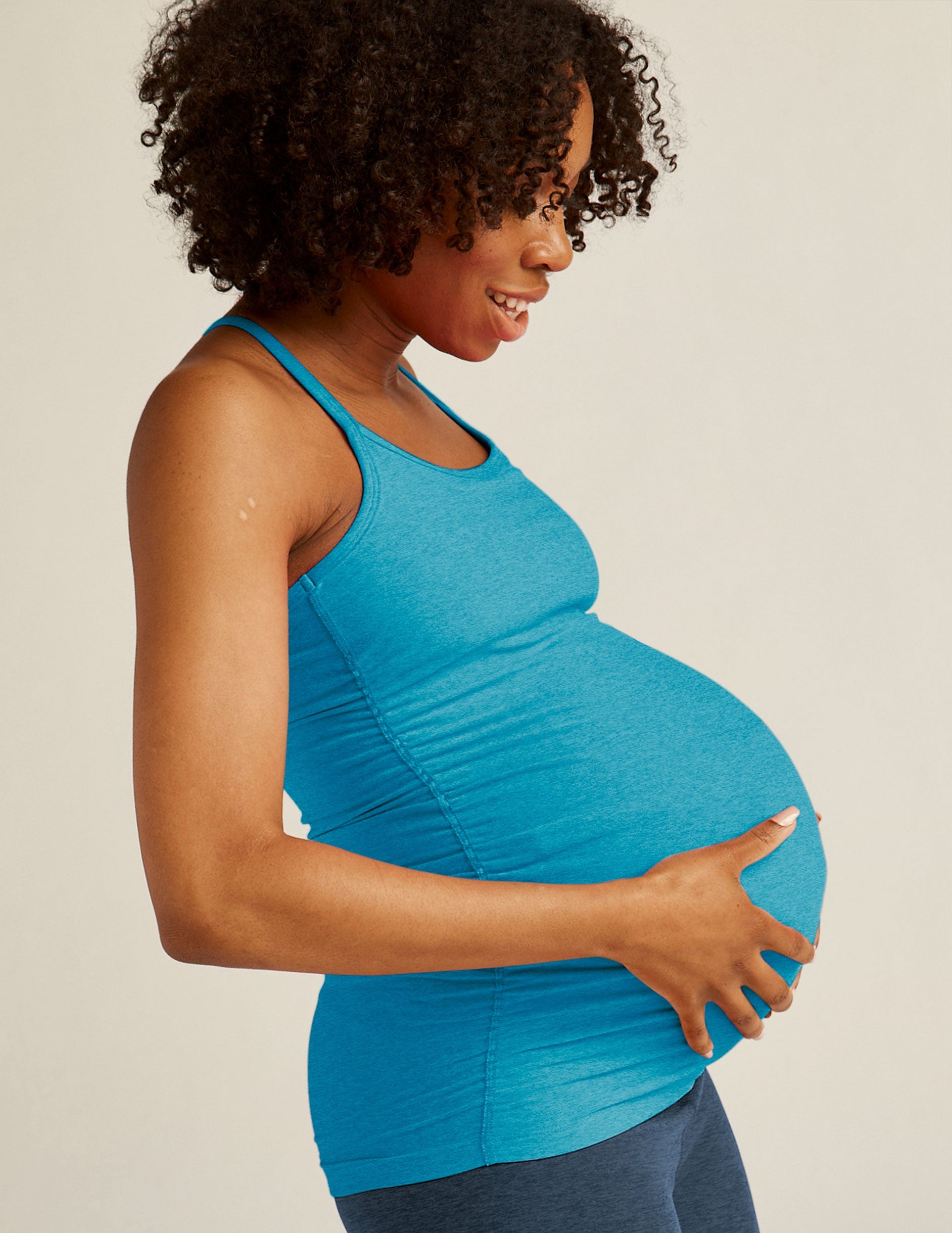 Ultra-Soft Spacedye Maternity Racerback Tank, Built-in Bra, UPF 50+