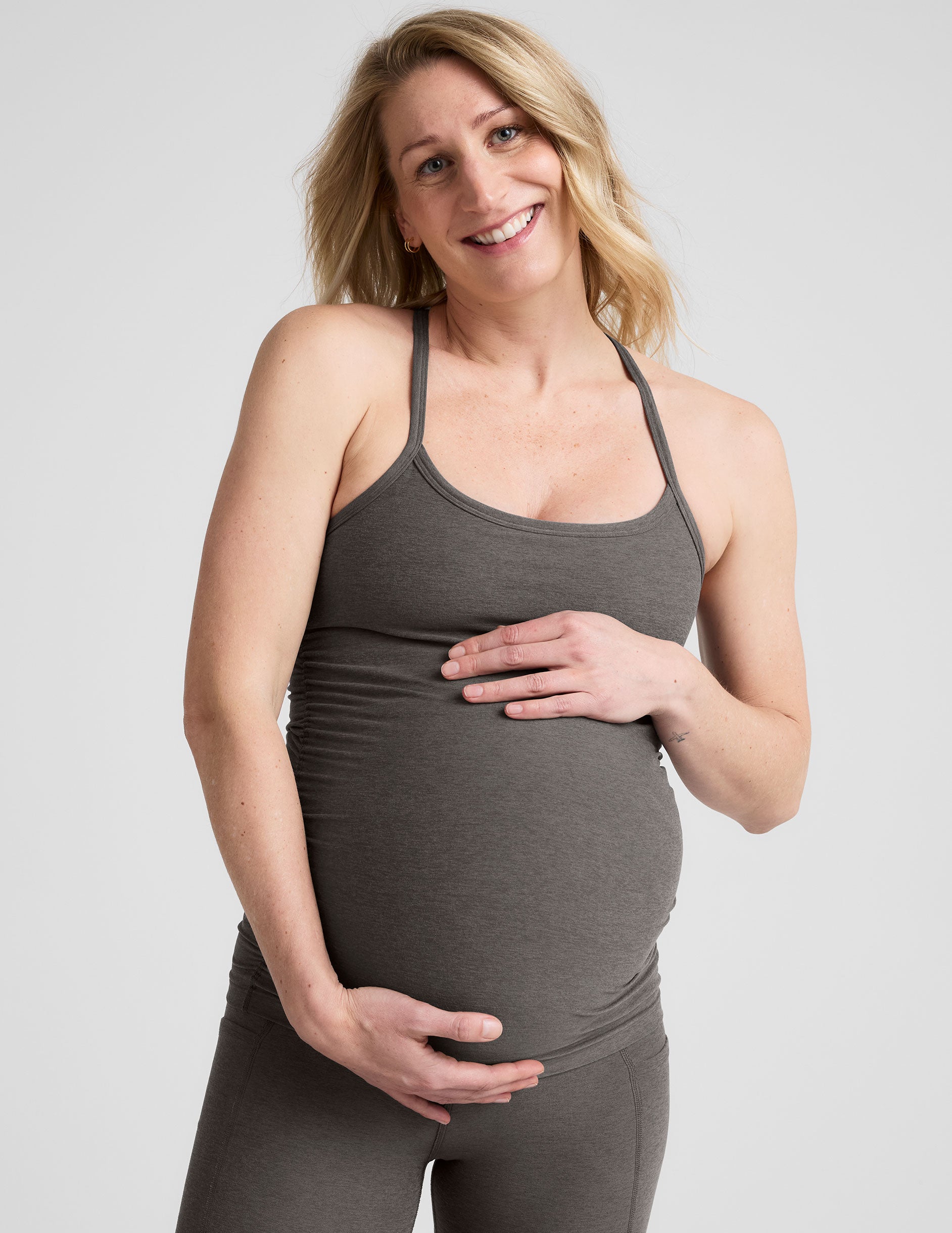Spacedye Ultimate Maternity Racerback Tank: Cool, Comfy, Built-in Bra, UPF 50+