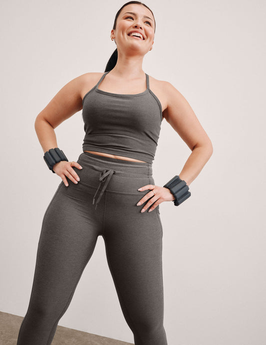 Performance Spacedye Slim Racerback Cropped Yoga Tank with Built-in Bra