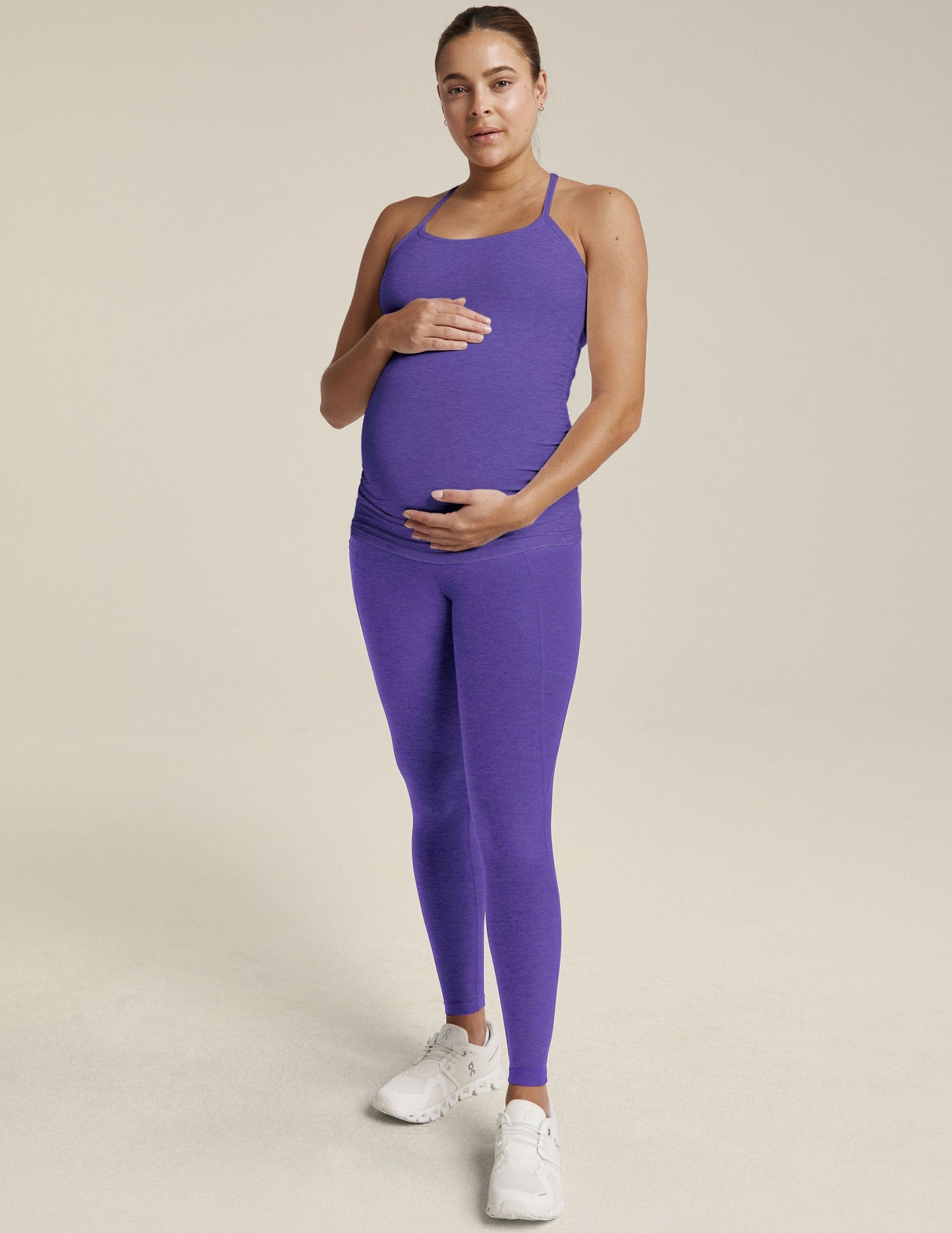 Ultra-Soft Spacedye Maternity Racerback Tank - Built-in Bra, UPF 50+ Protection