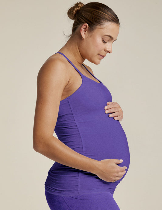 Ultra-Soft Spacedye Maternity Racerback Tank - Built-in Bra, UPF 50+ Protection