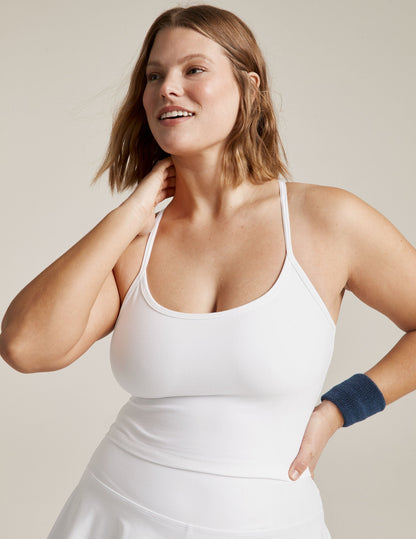 Spacedye Slim Racerback Cropped Tank with Built-in Bra, UPF 50+