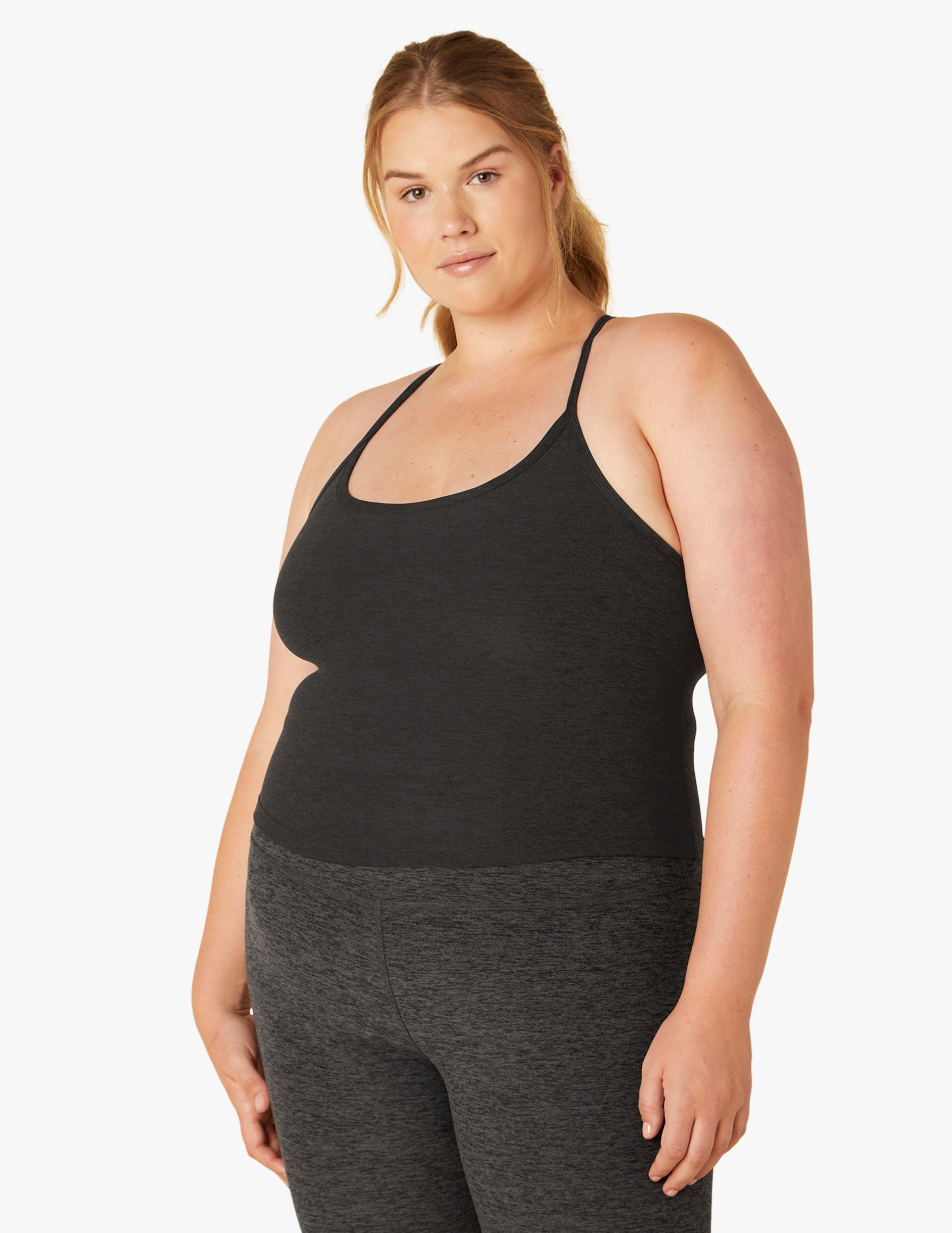 Beyond Yoga Spacedye Slim Racerback Cropped Tank with Built-in Bra & UPF 50+