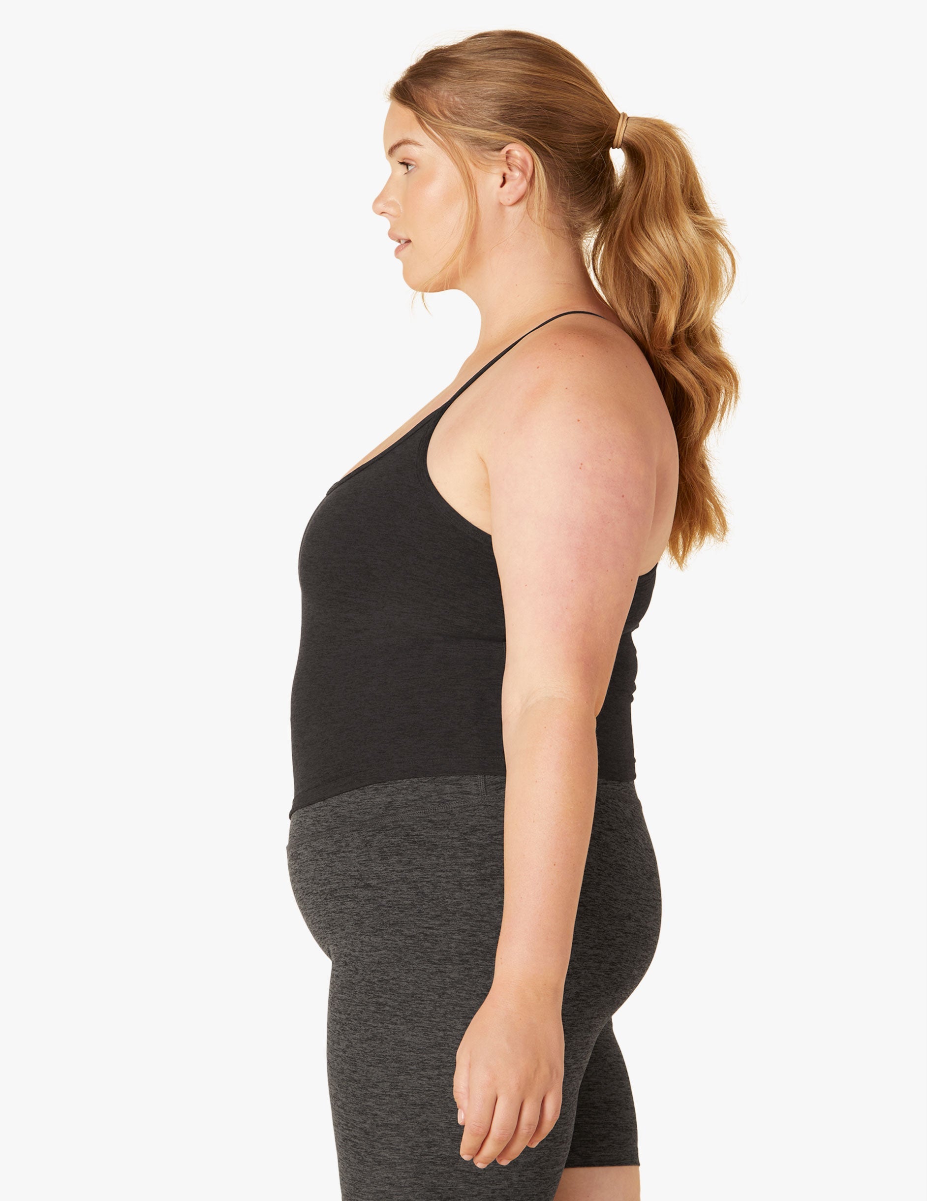 Beyond Yoga Spacedye Slim Racerback Cropped Tank with Built-in Bra & UPF 50+