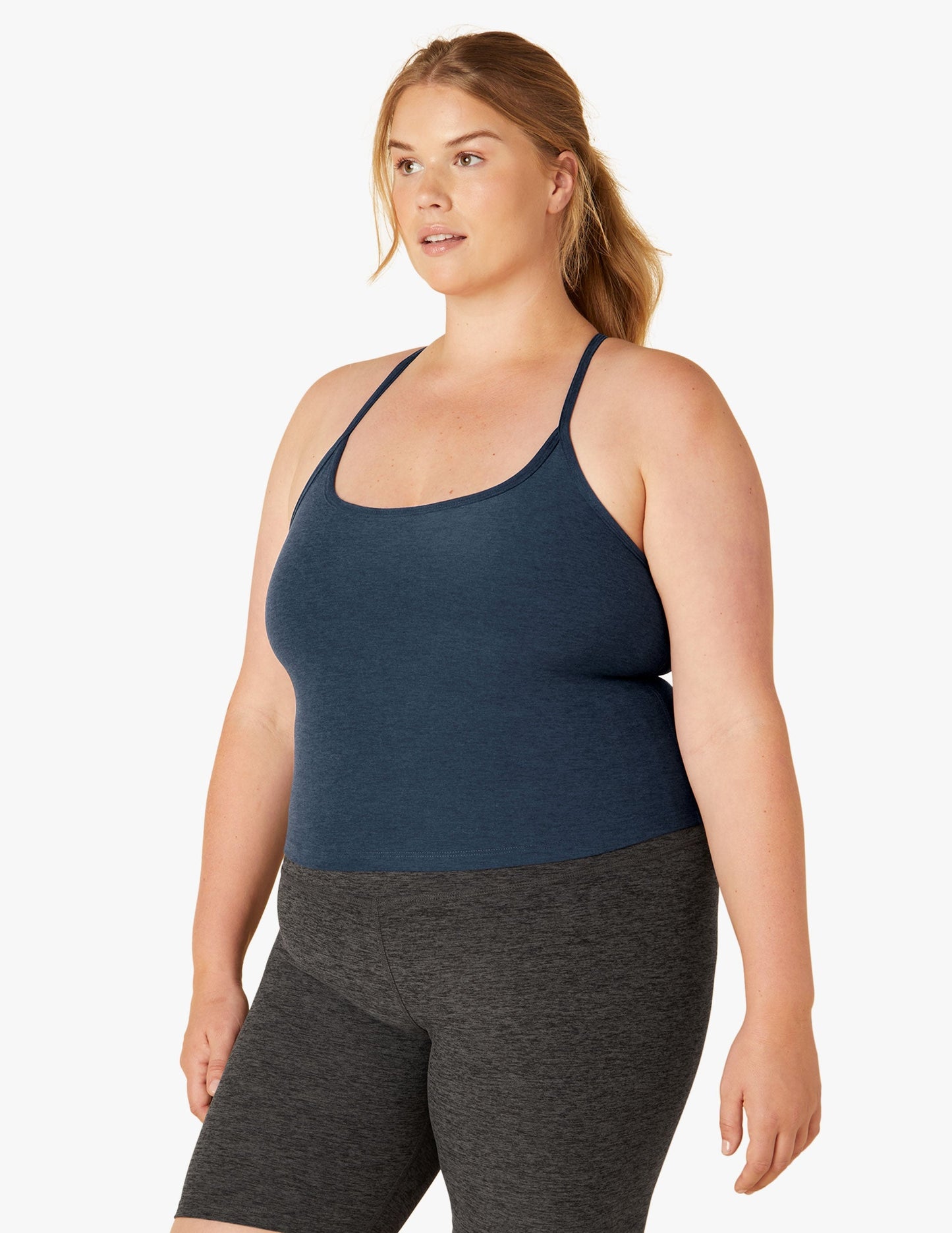 Ultra-Soft Spacedye Slim Racerback Cropped Tank: Yoga, Studio, Casual Comfort