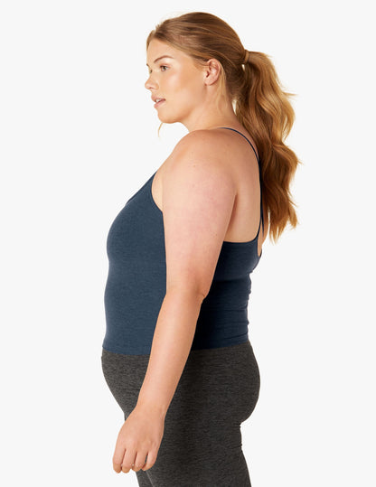 Ultra-Soft Spacedye Slim Racerback Cropped Tank: Yoga, Studio, Casual Comfort