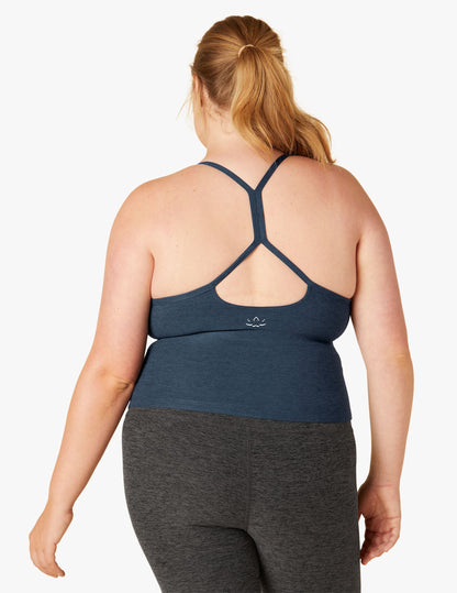 Ultra-Soft Spacedye Slim Racerback Cropped Tank: Yoga, Studio, Casual Comfort